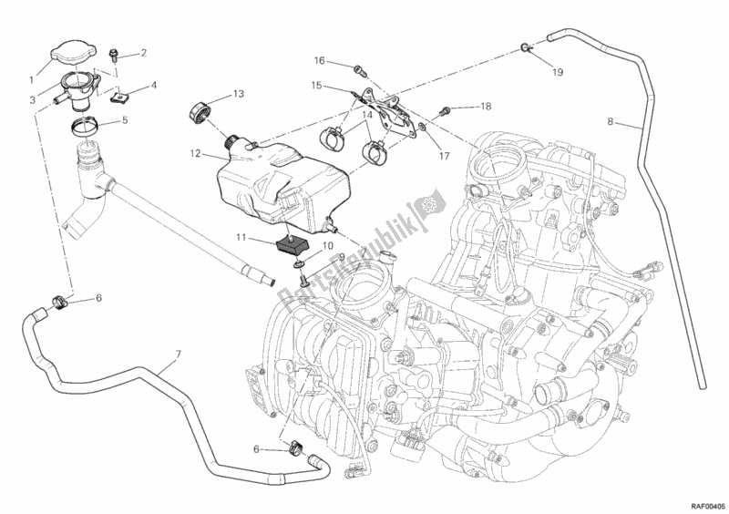 Todas las partes para Tanque, Depósito De Agua de Ducati Diavel FL Thailand 1200 2019